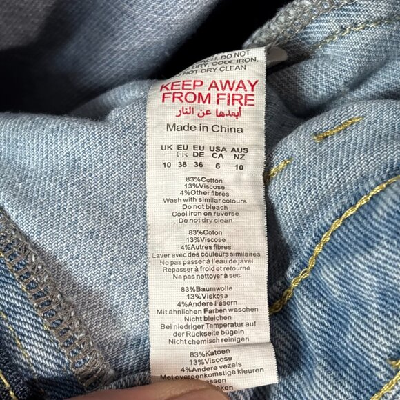 Pretty Little Thing Petite US SZ: 6 Blue Denim Cargo pants - Picture 8 of 13